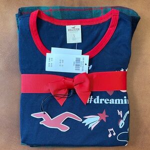 Hollister Blue and Red Graphic Pajama Set